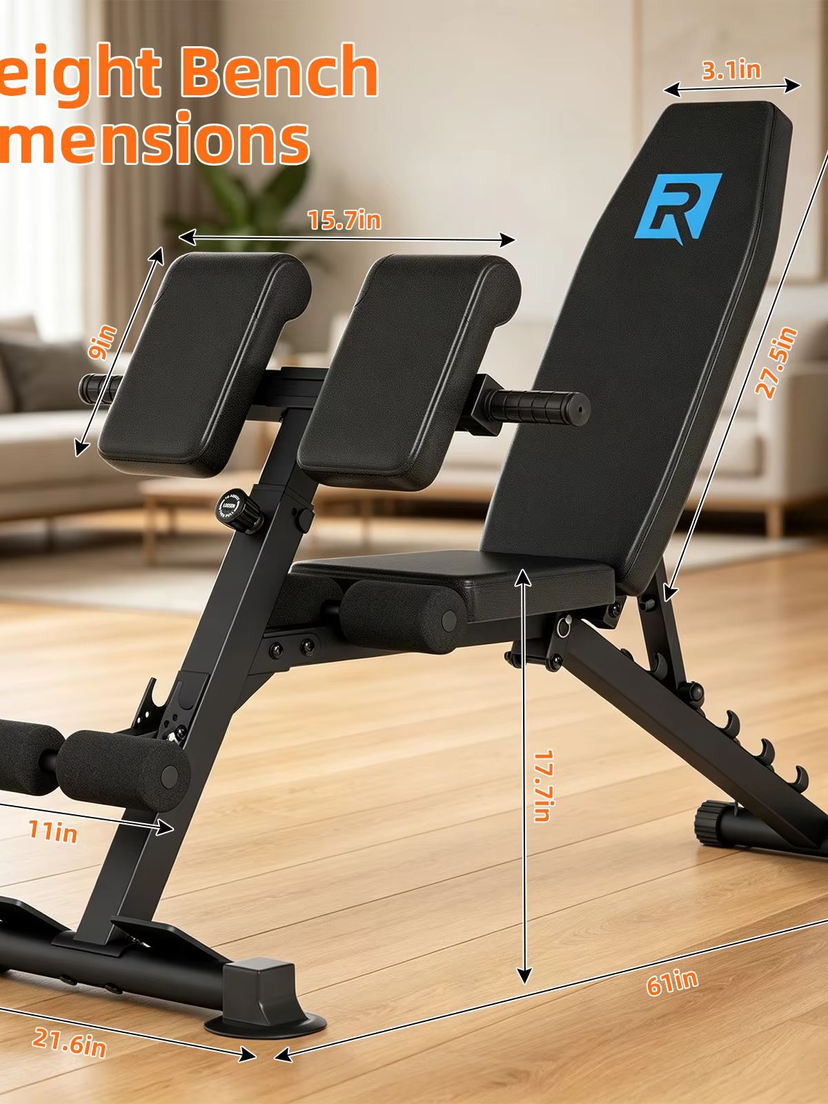 Home Gym Designs - مقعد تمارين قابل للتعديل ومتين وصغير