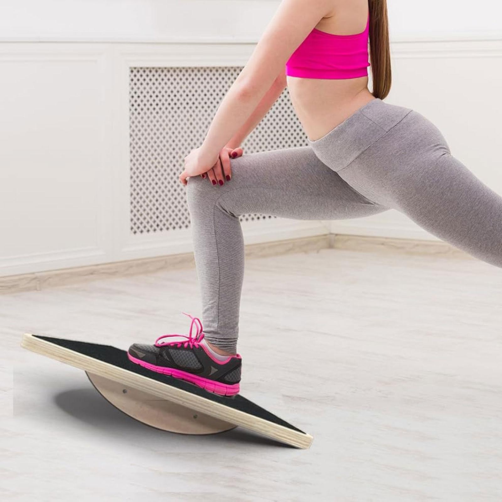 Home Gym Body Solid - لوح توازن خشبي صلب للتمارين المنزلية،
