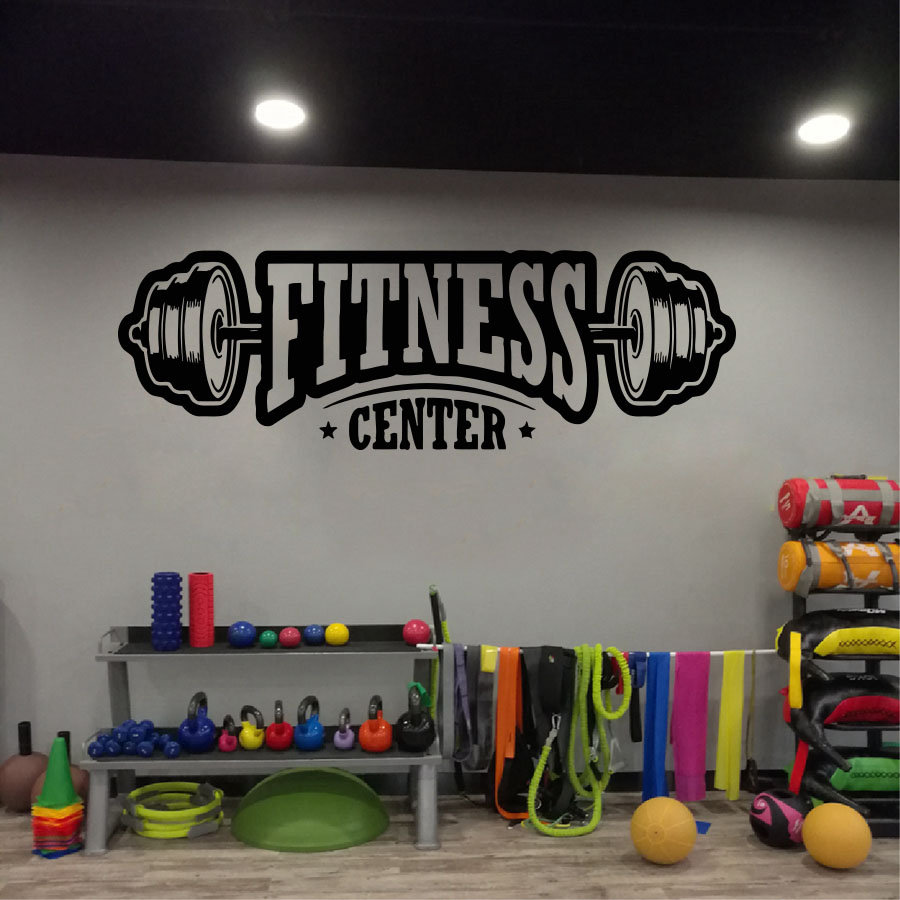Home Gym On Wall - الصالة الرياضية الفينيل ديكور جدار صائق